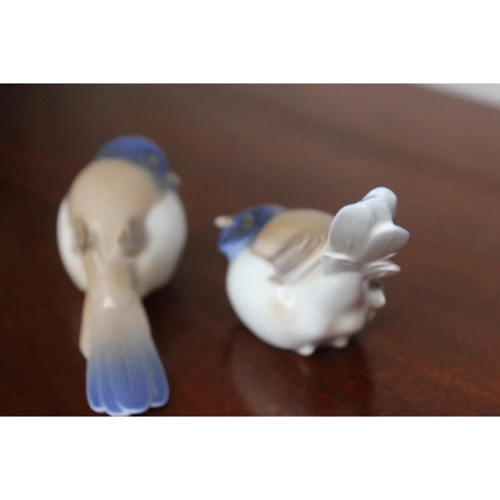 A pair‎ of Vintage Bing & Grodahi Porcelain titmouse Figurines